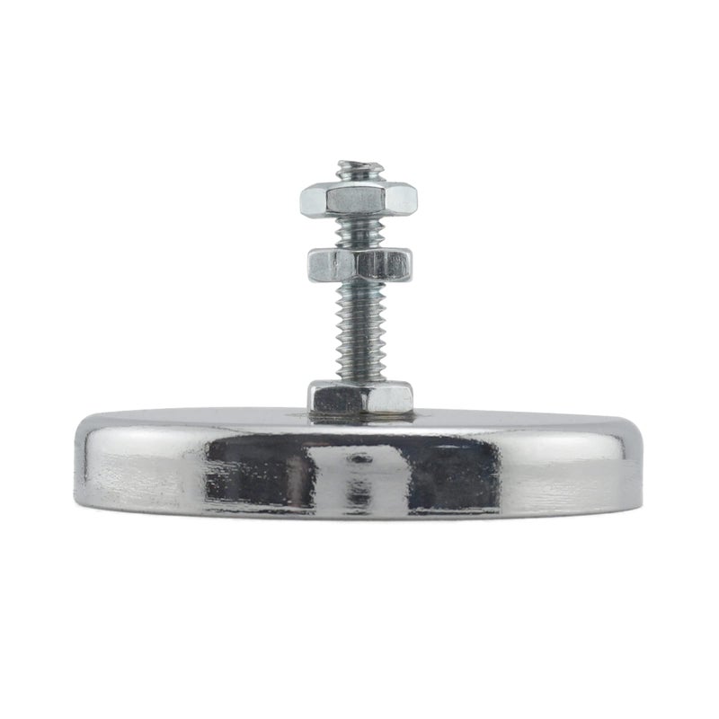 Master Magnetics Ceramic Round Base Magnet with Bolt and Nuts Pack - Heavy-Duty Strong Magnets - 35 lb Pull Each - Nickel-Plated - 2.04" D - 1.25" H - 5-Pack - Image 3